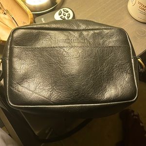 Portland leather black pebbled toaster bag- crossbody- lightly used.